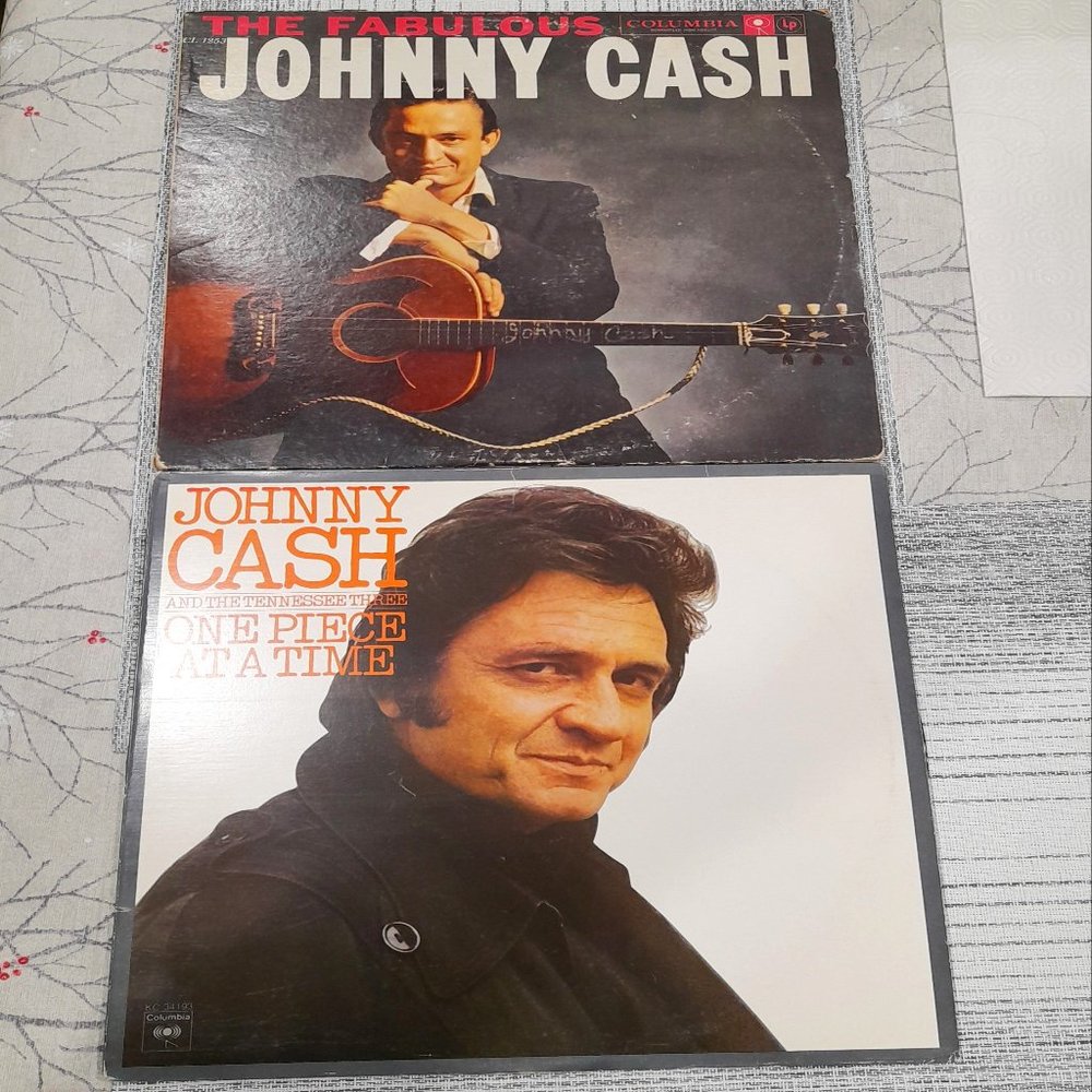 Set of Johnny Cash Vinyl Records The Fabulous Johnny Cash/One Piece at a Time